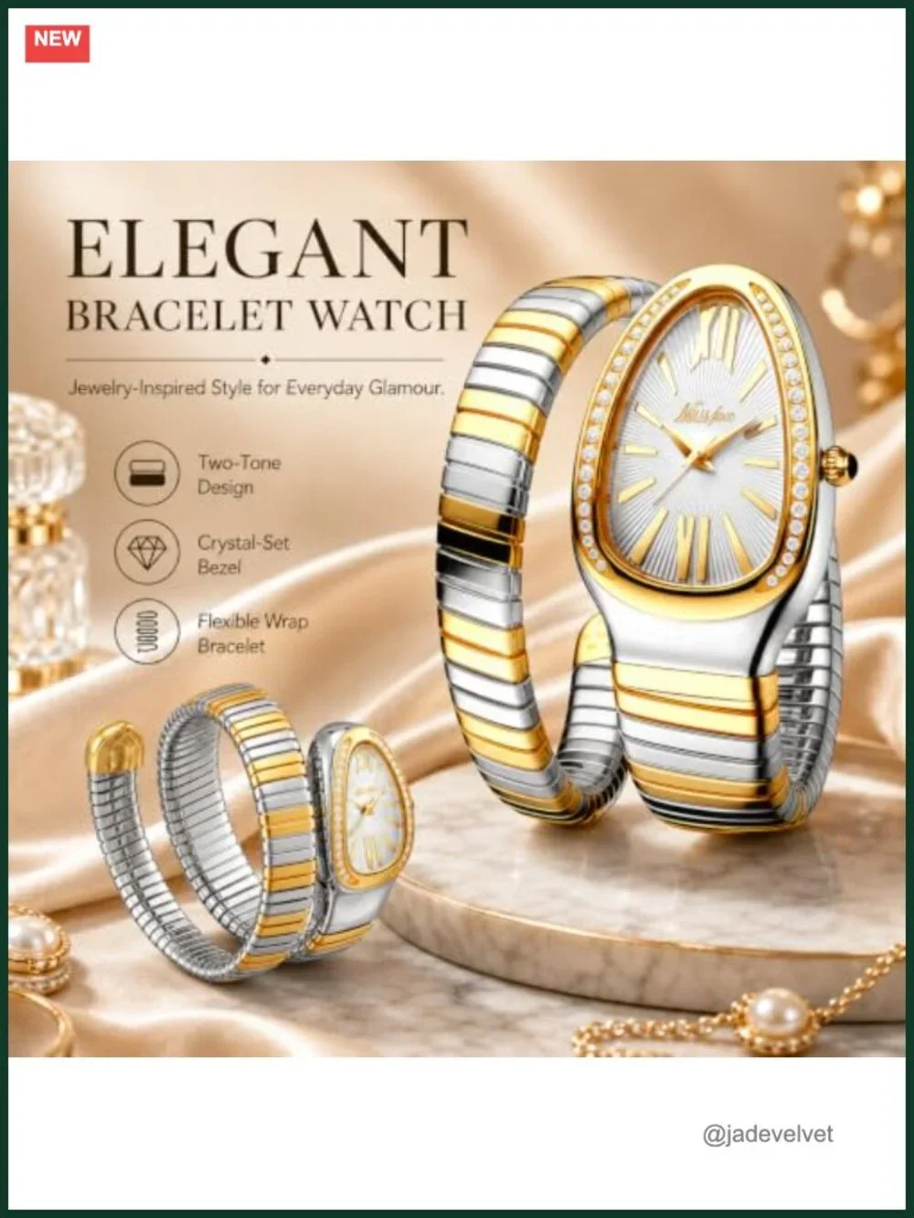 Snake Face Women's Watch Waterproof Steel Dainty Dress Wristwatch